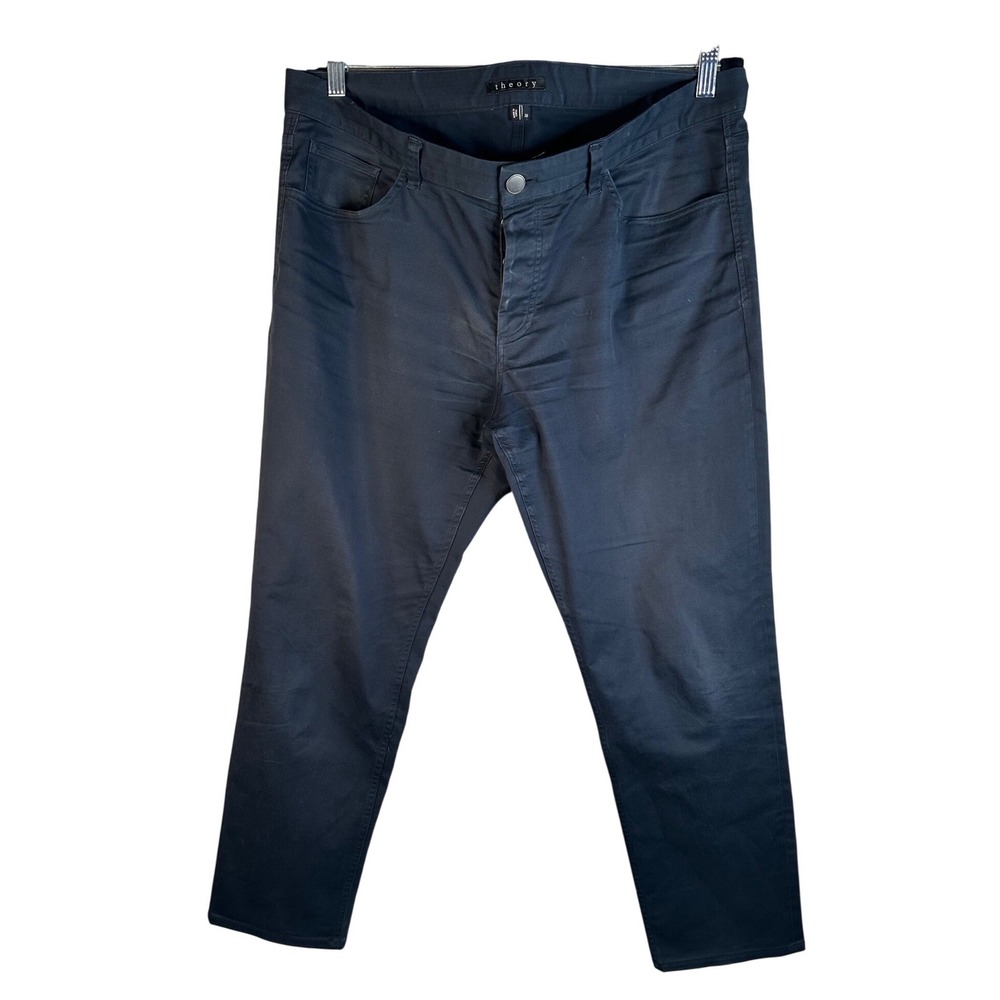 Theory Men's Navy Blue Five Pocket Cotton‎ Blend Twill Trouser Pants Size 36